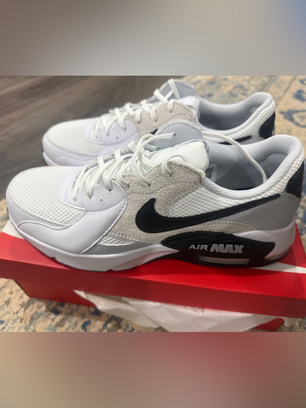 Nike Air Max Excee Men’s :White with Black Swoosh Sneakers